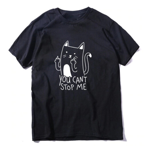 cat with middle finger shirt