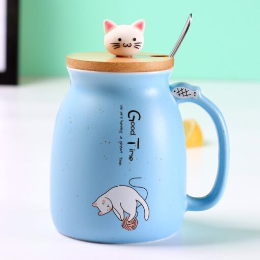 cat mug with lid
