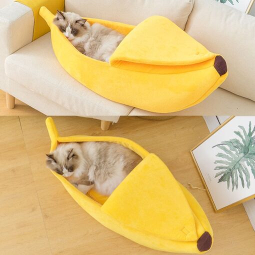 banana cat bed large