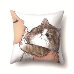 Cat throw pillow