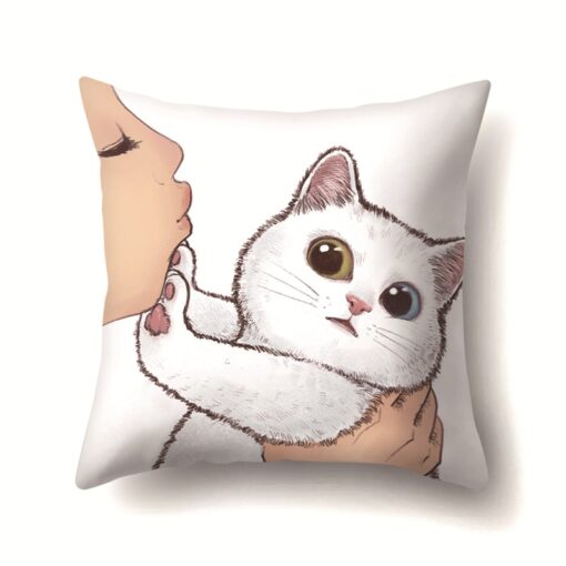 Cat throw pillow