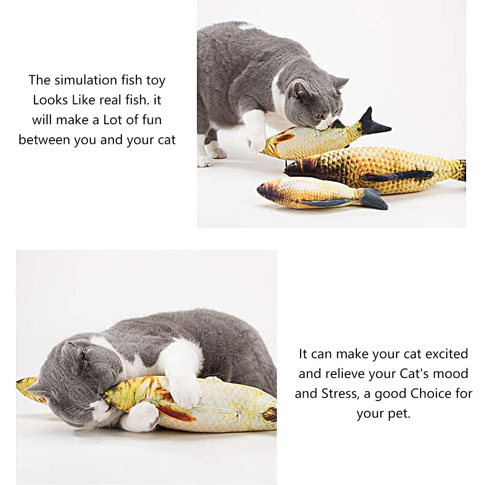 Interactive Electric 3D Fish fish Cat Toy