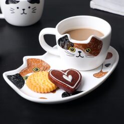 cute cat ceramics coffee mug