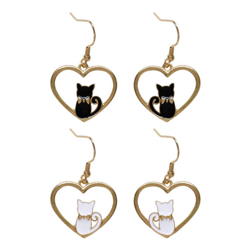Dangle cat earrings