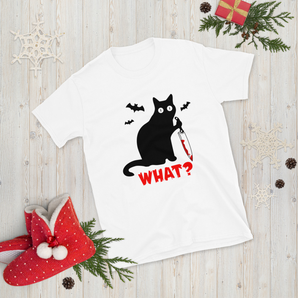 cat holding knife shirt