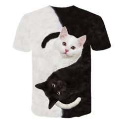 Black and white cat t shirt