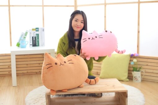 kawaii cat plush pillow