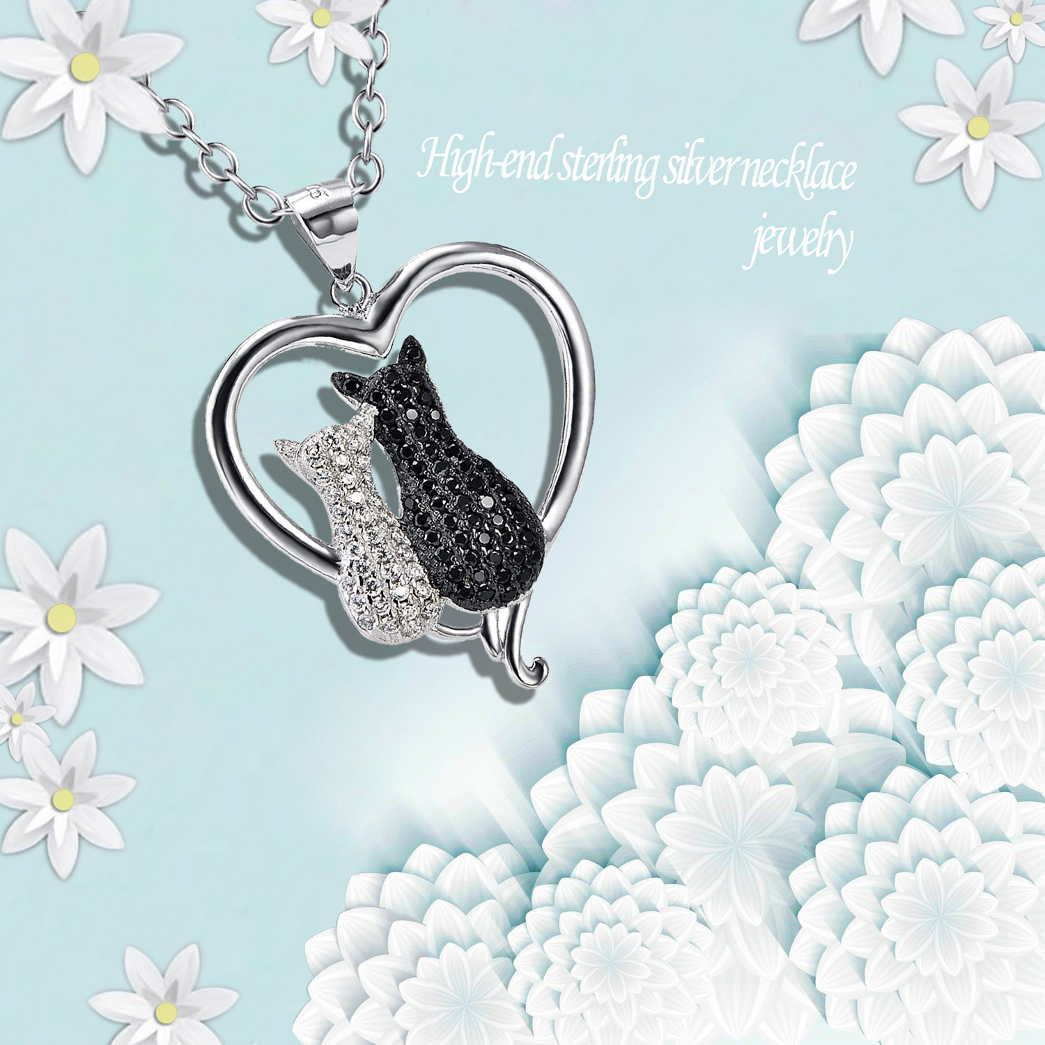 two cat necklace
