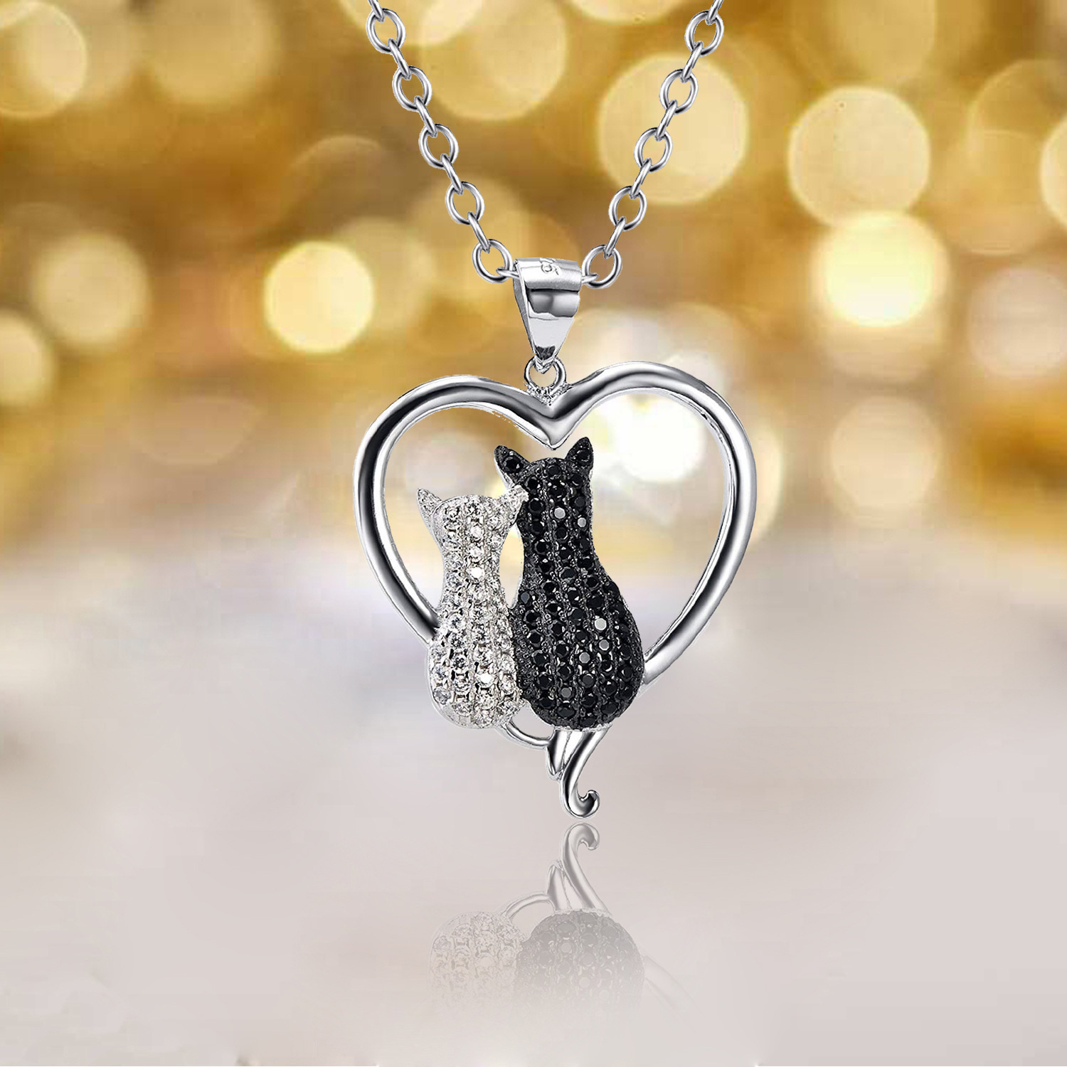 two cat necklace